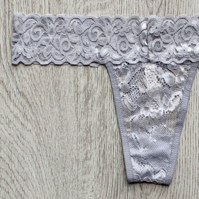 Tanga encaje gris 2