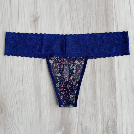 Tanga encaje azul flores 1