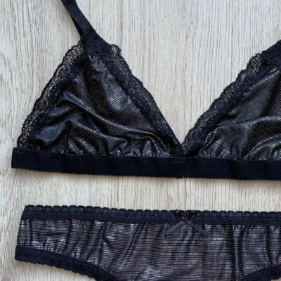 Conjunto basic negro brillante 2